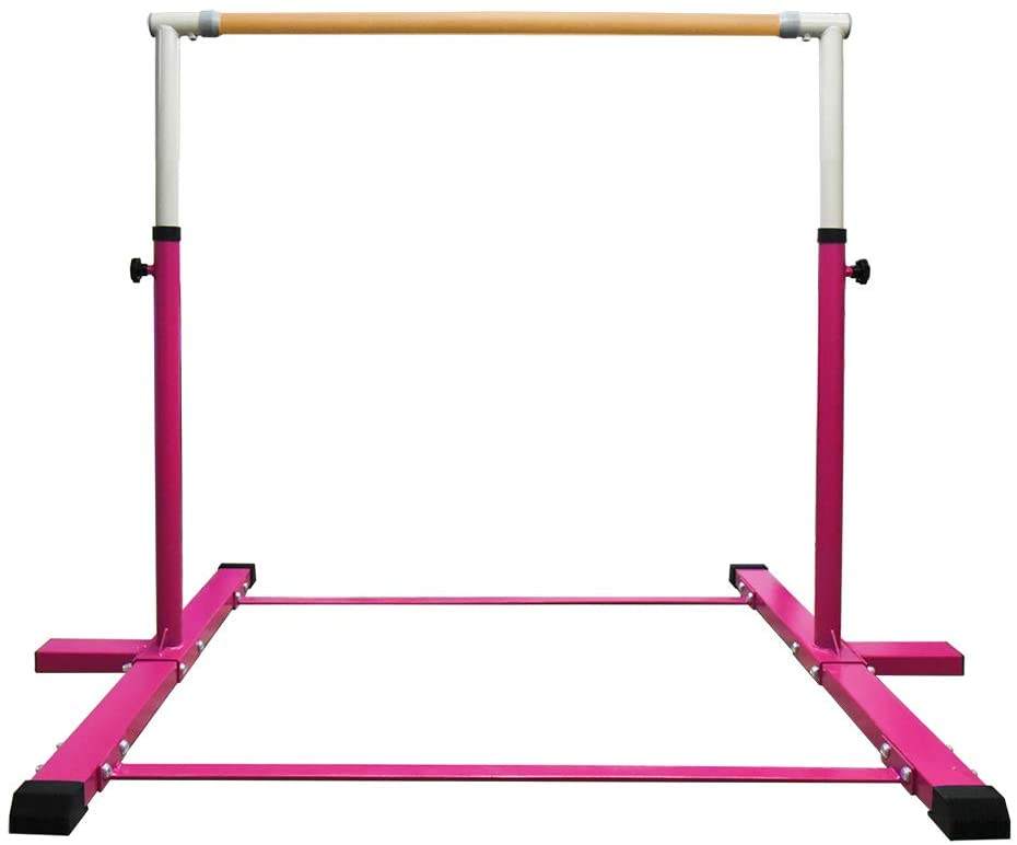  Pink Steel Junior Gymnastic Kip Bar Height Adjustable Training Equipment - Kids Training Bar - LMYSPORT